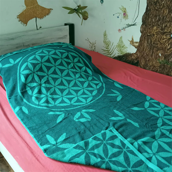 Liegetuch aus Biobaumwolle mit Edelsteinen- 88x198cm