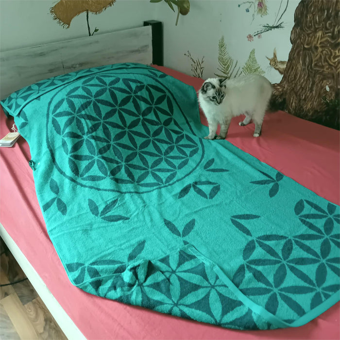 Liegetuch aus Biobaumwolle mit Edelsteinen- 88x198cm